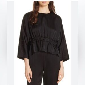 Ted Baker London Kimilla Bell Sleeve Blouse Lagenlook  Academia Peplum Sz 1